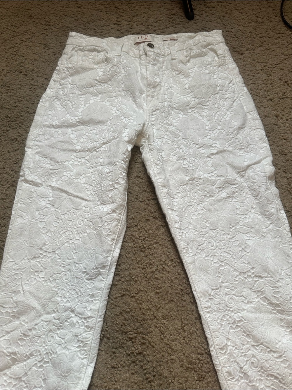 JEN 7 For All Mankind Lace-Textured Women’s Jeans Ankle Skinny Size 8